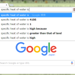 検索する前に答えを出してしまう Google (specific heat of water)